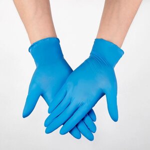 Перчатки нитриловые без напыления синие "XL" /1пара