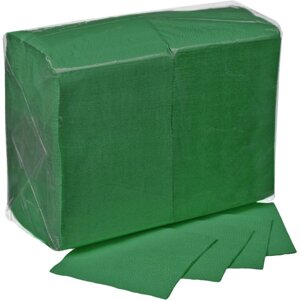 Салфетки бумажные 24*24см, 1-сл, зеленые /18уп в кор/400л в уп