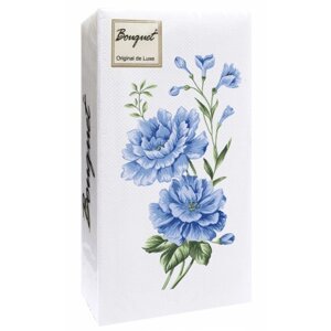 Салфетки бумажные 33*33см, 2-сл "Голубые цветы" (20л) /12уп в кор