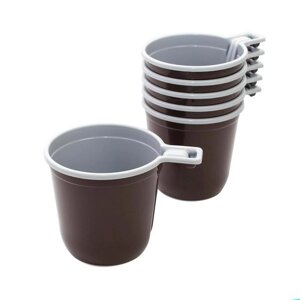 Чашка кофейная 200мл бело-коричневая /1000-1250шт/50шт в уп