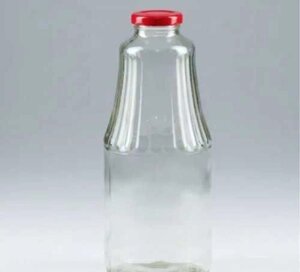 Бутылка стеклянная ТО 1л, d-43мм, с крышкой