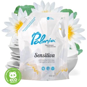 Средство д/мытья Посуды, овощей и фруктов "Palmia Sensitiva", дой-пак 1л /5шт в кор