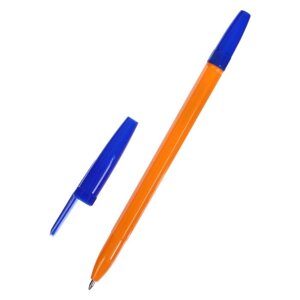 Ручка шариковая Оранжевый корпус, синий стержень 0,7мм /100шт