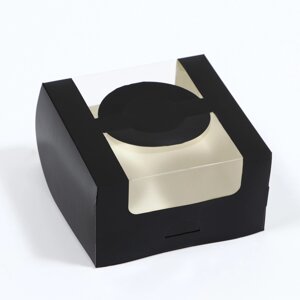 Коробка для Бенто-торта, 140*140* 80мм, Черный /5шт в уп