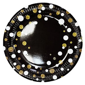 Набор тарелок "Вечеринка" d-230мм, черн. /6шт в уп