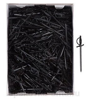 Пика  пластиковая для канапэ "Меч" черная, 7см /20уп в кор/500шт в уп ##от компании## "ПолиПак" ПАКЕТЫ - ##фото## 1