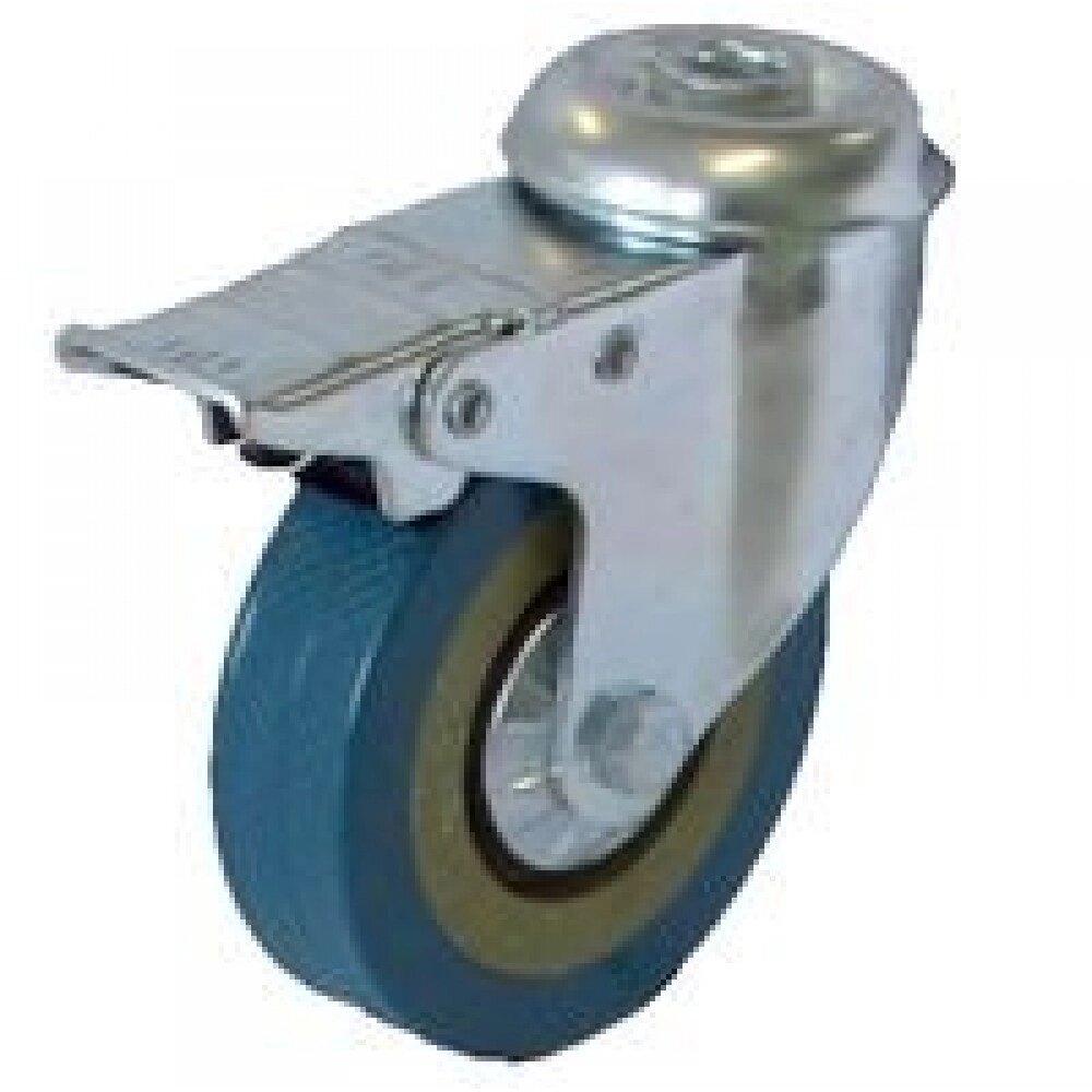 Аппаратное поворотное колесо с тормозом SChgb 42 (синяя резина) от компании Опткомснаб - фото 1