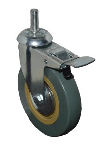 Аппаратное поворотное колесо с тормозом SCtgb 42 (синяя резина)