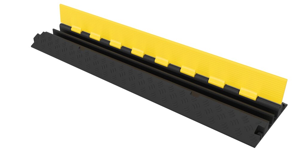 Кабель-канал ККР-2-12 из резины черного цвета и крышкой желтого цвета от компании Опткомснаб - фото 1