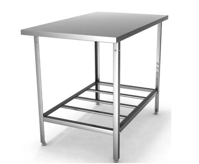 Металлический стол для проведения работ компаниях общепита, на профессиональных кухнях из нержавейки 23.3 кг от компании Опткомснаб - фото 1