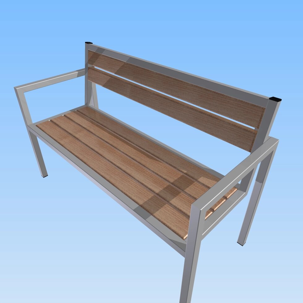 Скамейки без подлокотников с деревянными досками 1,5 метра - розница