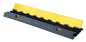 Кабель-канал ККП-2-12 из полиуретана черного цвета и крышкой желтого цвета