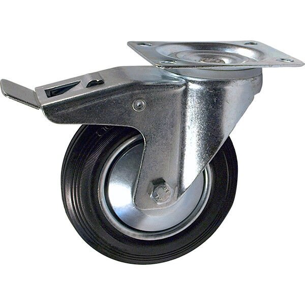 Поворотное резиновое колесо с тормозом SCb 42 от компании Опткомснаб - фото 1