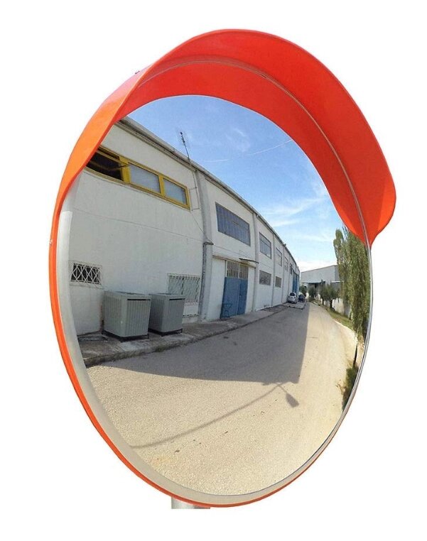 Сферическое зеркало уличное с козырьком 800 мм от компании Опткомснаб - фото 1