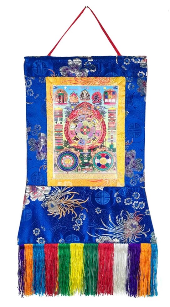 Баннерная Тханка Астрологическая диаграмма Сипахо в шелковой обшивке 32х43 см от компании Интернет-магазин "Арьяварта" - фото 1