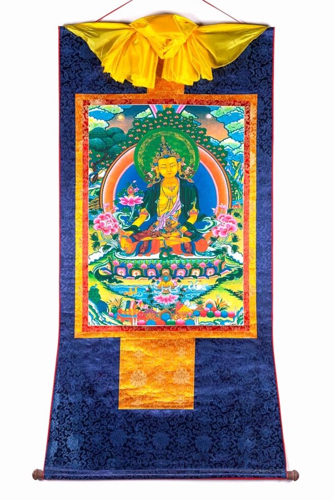 Баннерная Тханка Кшитигарбха один из восьми великих бодхисаттв 68х112 см от компании Интернет-магазин "Арьяварта" - фото 1