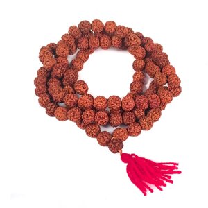 Буддийские четки 108 бусин из семян дерева Рудракши диаметр 6 мм