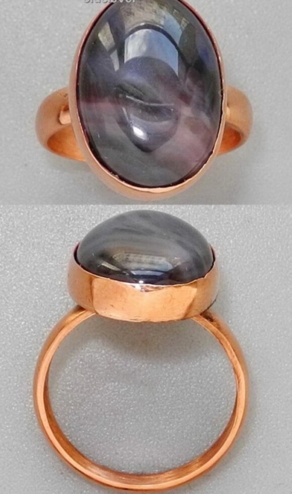 Медное кольцо с черным агатом ##от компании## Интернет-магазин "Арьяварта" - ##фото## 1