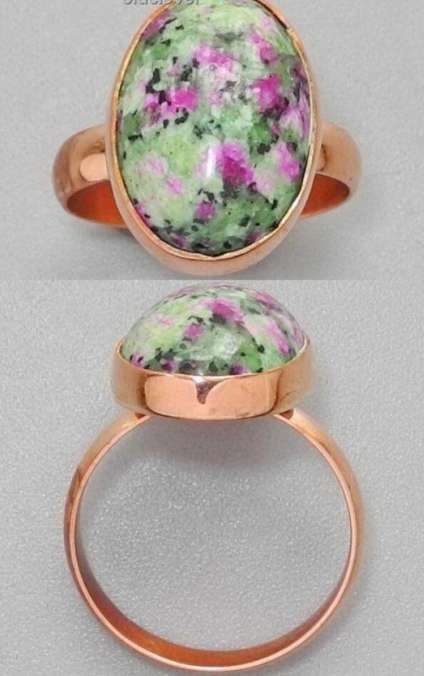 Медное кольцо с цоизитом от компании Интернет-магазин "Арьяварта" - фото 1