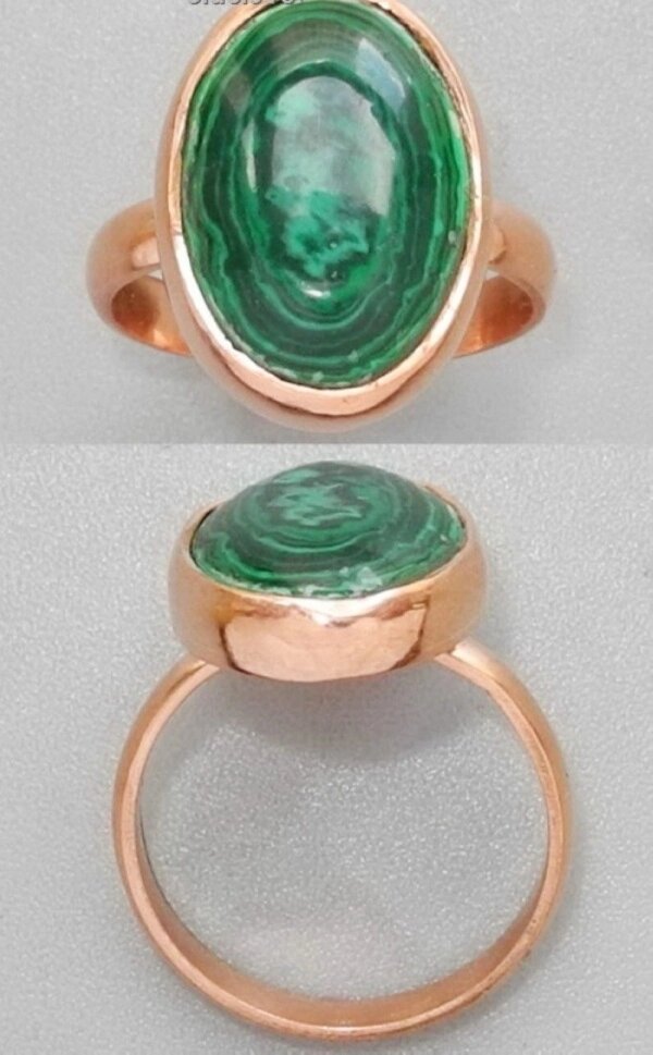 Медное кольцо с малахитом ##от компании## Интернет-магазин "Арьяварта" - ##фото## 1