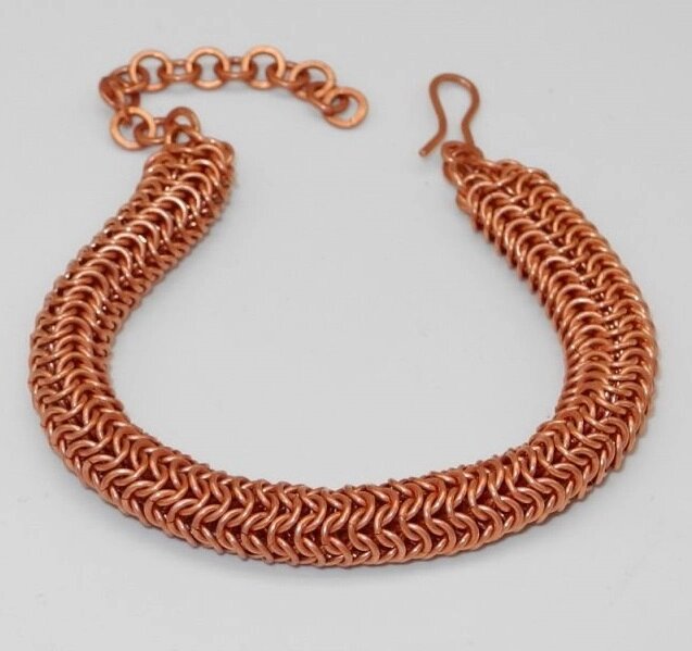 Медный браслет, плетение Кольчуга круглая от компании Интернет-магазин "Арьяварта" - фото 1