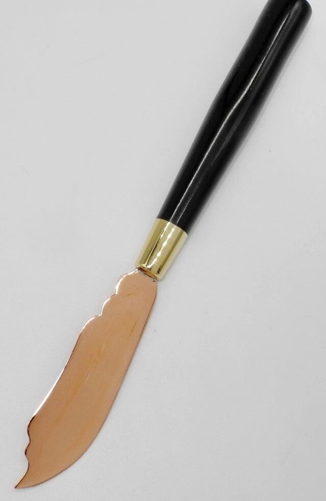 Нож бутербродный медный Ретро, черная ручка от компании Интернет-магазин "Арьяварта" - фото 1