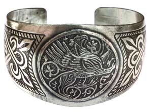 Славянский браслет из мельхиора «Суздальский грифон»