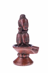 Сувенир из керамики Шивалингам с лицами 19 см