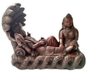 Сувенир из керамики Вишну и Лакшми высота 15 см, длина 13 см (меньший размер)