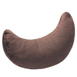 Подушка-валик для медитации коричневый лен с молнией 8х14х40 см