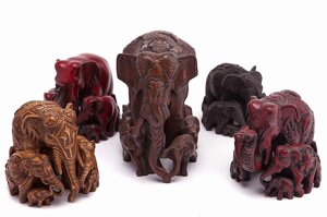 Сувенир из керамики 7 слонов 10 см