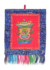 Художественная вышивка-панно Аштамангала (Восемь символов удачи) с вышивкой размер 41Х47 см