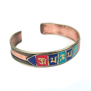 Тибетский разноцветный браслет c мантрой Ом 1,2 см