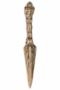 Ритуальный нож Пурба длиной 13 см золотистого оттенка