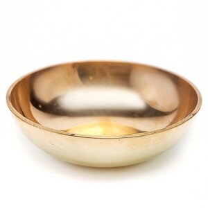 Литая тибетская поющая чаша (золотая) Плоская диаметр 15 см