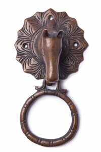 Восточная дверная ручка Голова лошади с кольцом