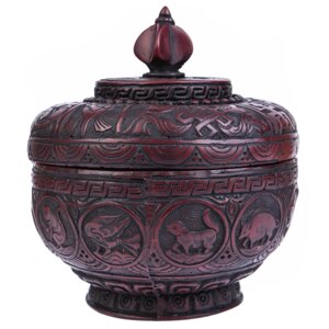 Сувенир из керамики Ваза богатства с крышкой 15х13,5 см
