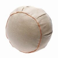 Подушка круглая для медитации льняная (серый лен с кантом) от компании Интернет-магазин "Арьяварта" - фото 1