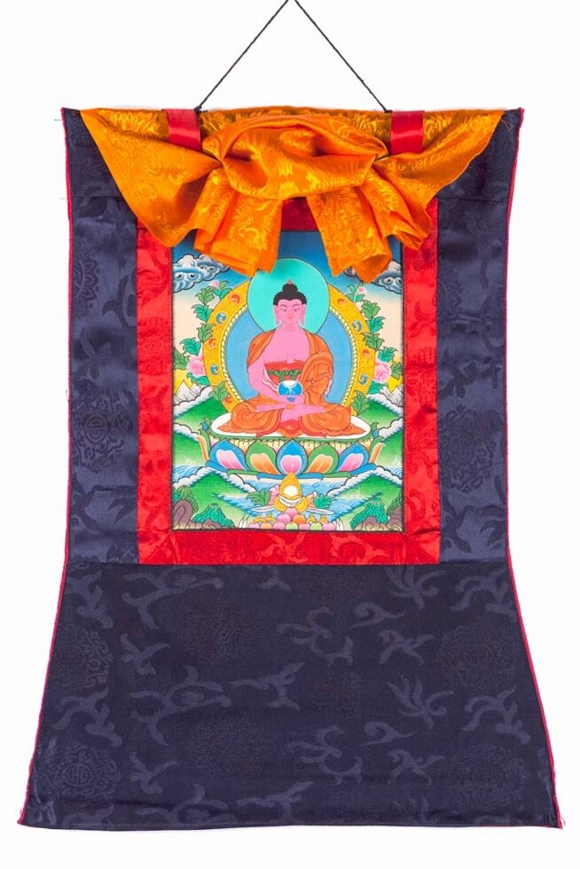 Рисованная Тханка Будда Амитабха 38х53 см от компании Интернет-магазин "Арьяварта" - фото 1