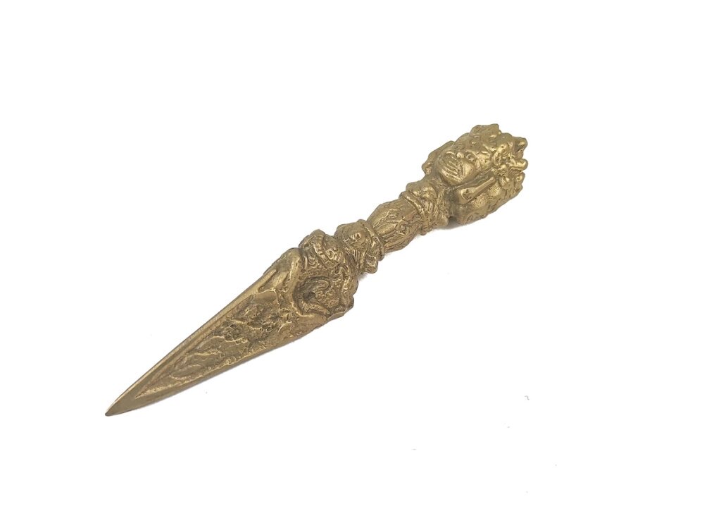 Ритуальный нож Пурба длиной 13,5 м золотистого оттенка от компании Интернет-магазин "Арьяварта" - фото 1