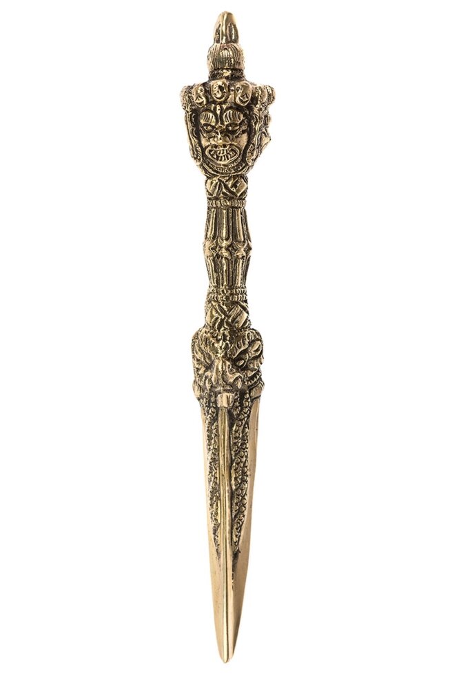 Ритуальный нож Пурба длиной 16 см золотистого цвета ##от компании## Интернет-магазин "Арьяварта" - ##фото## 1