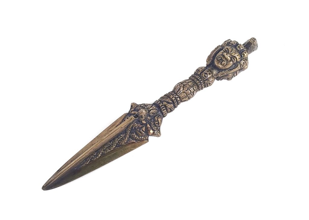 Ритуальный нож Пурба Три защитника и Хаягрива длиной 20,5 см от компании Интернет-магазин "Арьяварта" - фото 1