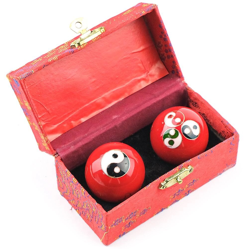 Шары Баодинга Инь-Янь 3,5 см (красные) от компании Интернет-магазин "Арьяварта" - фото 1
