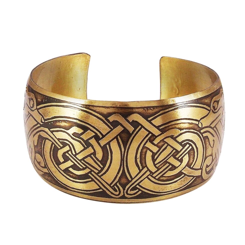 Славянский браслет из латуни "Кельтские собаки" от компании Интернет-магазин "Арьяварта" - фото 1