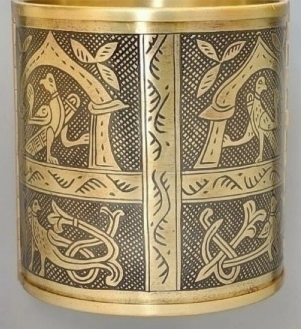 Славянский браслет из латуни «Шагающие птицы и Семарглы» от компании Интернет-магазин "Арьяварта" - фото 1