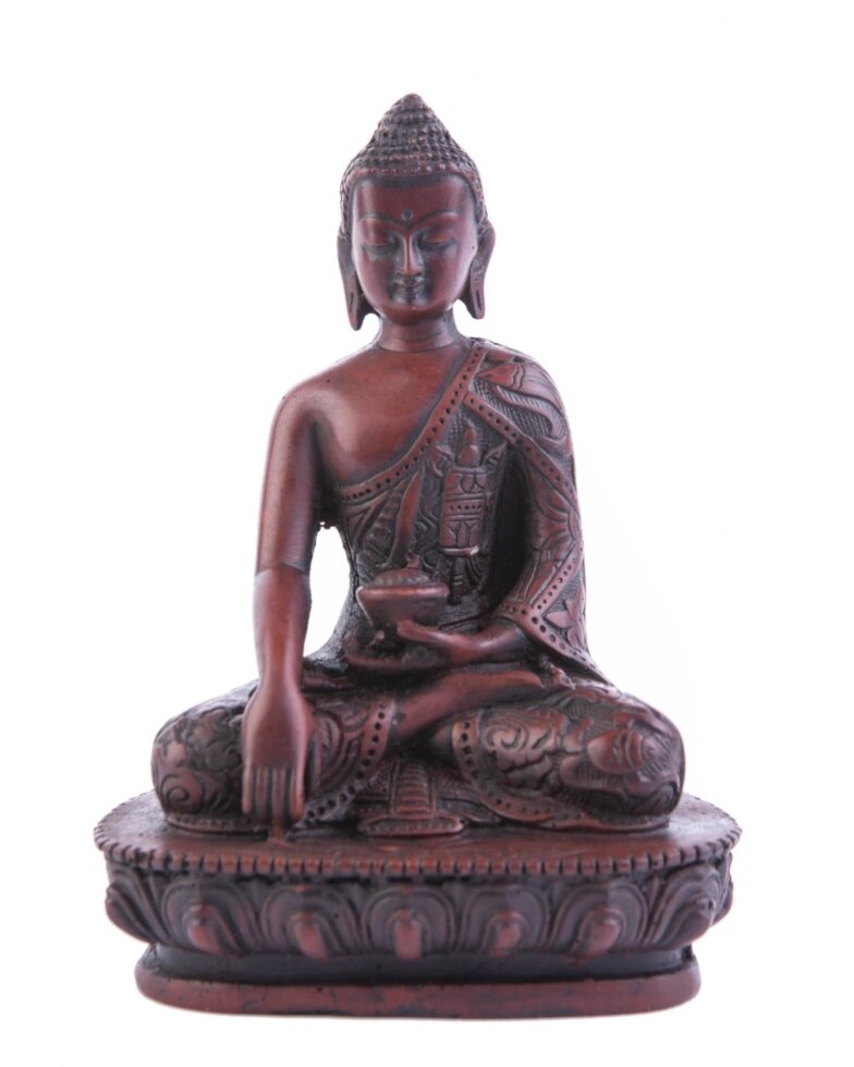 Сувенир из керамики Будда Шакьямуни 13 см украшен двойным ваджром ##от компании## Интернет-магазин "Арьяварта" - ##фото## 1