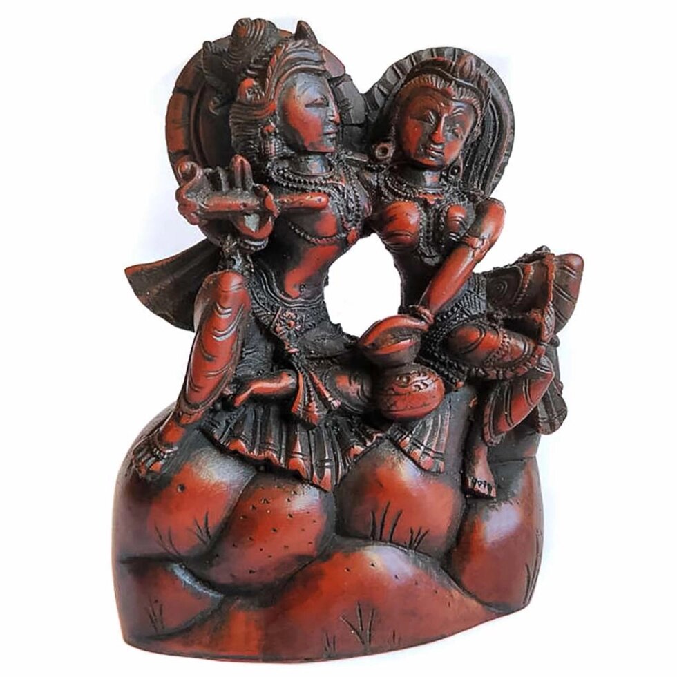 Сувенир из керамики Кришна и Радха 9,5 см от компании Интернет-магазин "Арьяварта" - фото 1