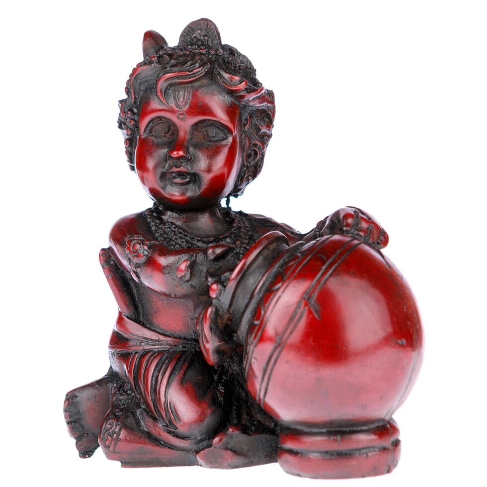 Сувенир из керамики Кришна с горшочком 8 см  см от компании Интернет-магазин "Арьяварта" - фото 1