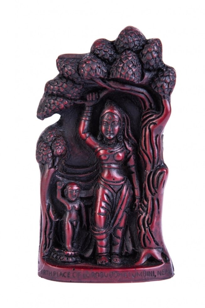 Сувенир из керамики Майя Дэви и маленький Будда под деревом13 см от компании Интернет-магазин "Арьяварта" - фото 1
