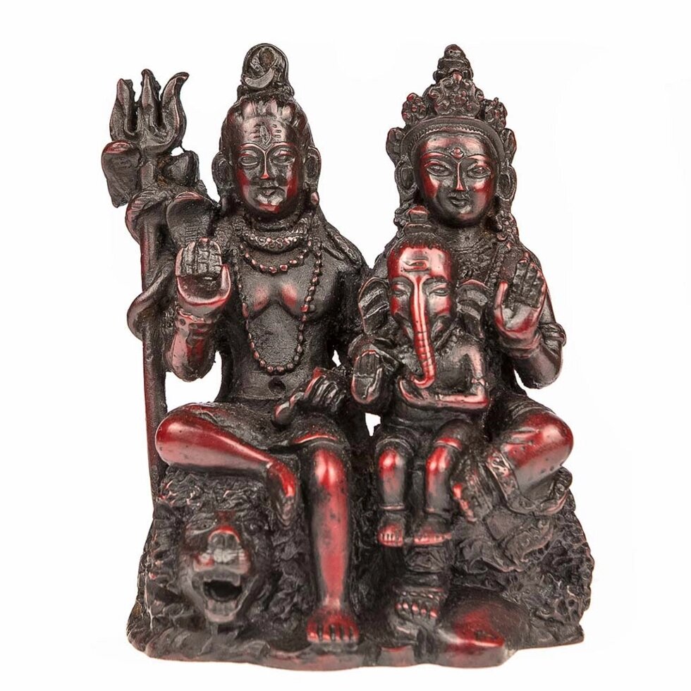 Сувенир из керамики Шива, Парвати и Ганеш 12 см ##от компании## Интернет-магазин "Арьяварта" - ##фото## 1